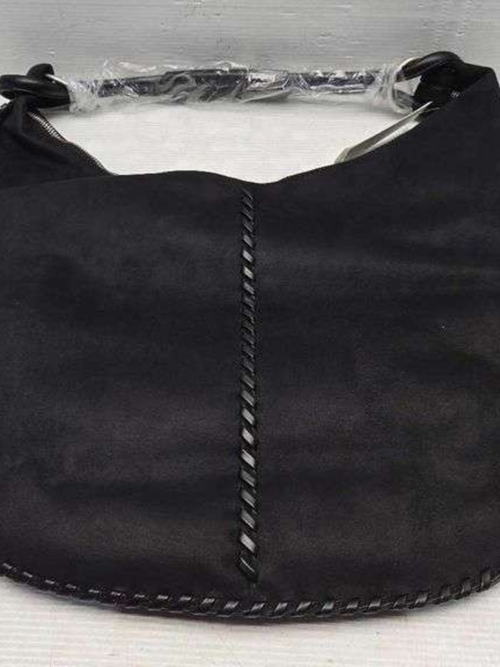 NEW Abercrombie & Fitch Whipstitch Suede Shoulder Bag - Black